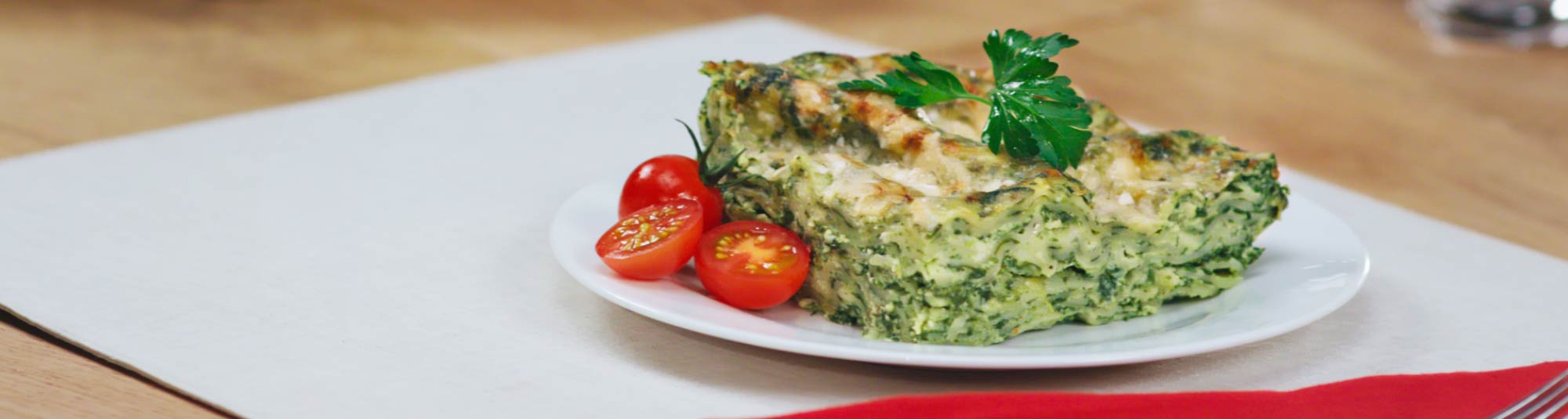 Vegetarische lasagne met spinazie