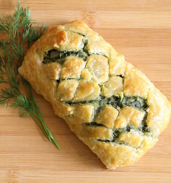 Zalm wellington met spinazie