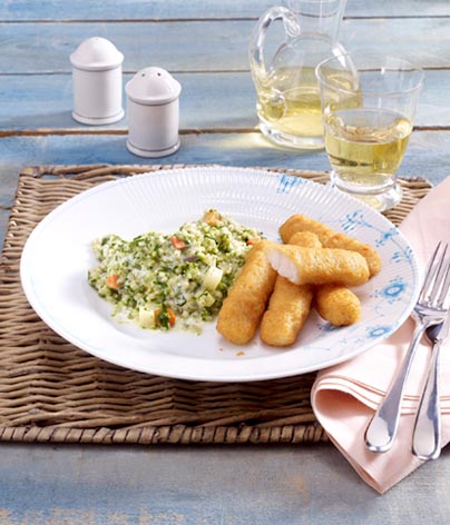 Spinazie risotto met Lekkerbekje Sticks