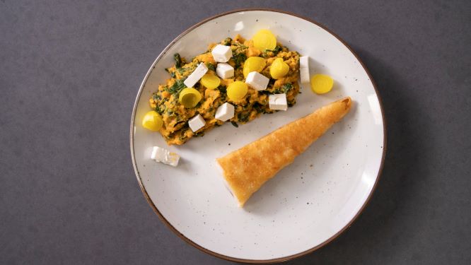 Crispino met zomerse spinazie stamppot