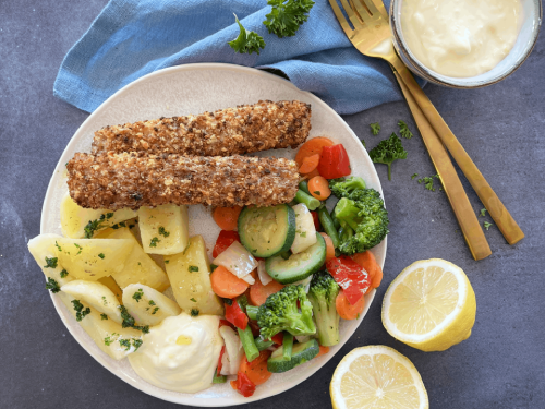 Chunky Vissticks met Italiaanse groenten