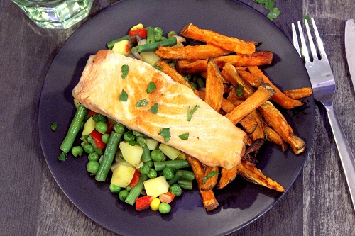 Zalm met hollandse groenten