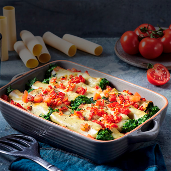 cannelloni met spinazie en tomaat