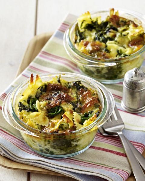 Ovengerecht met spinazie en pasta